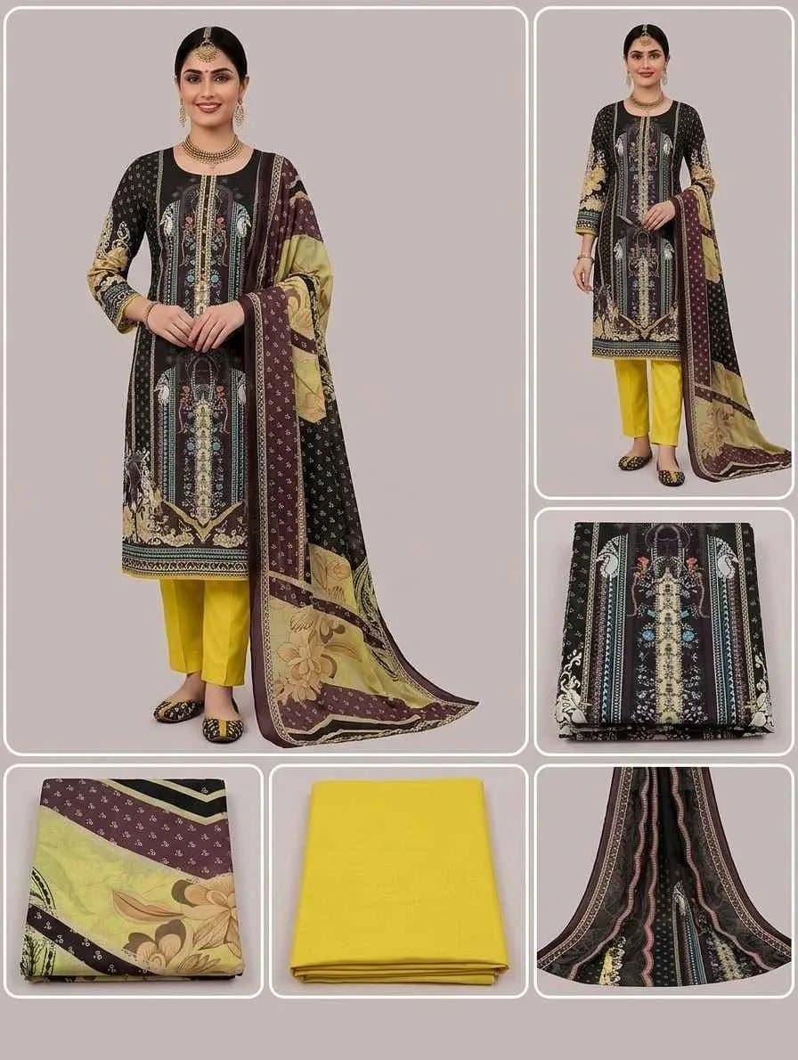 Elegant Teal Blue Printed Salwar Kameez with Floral Dupatta — photo 2