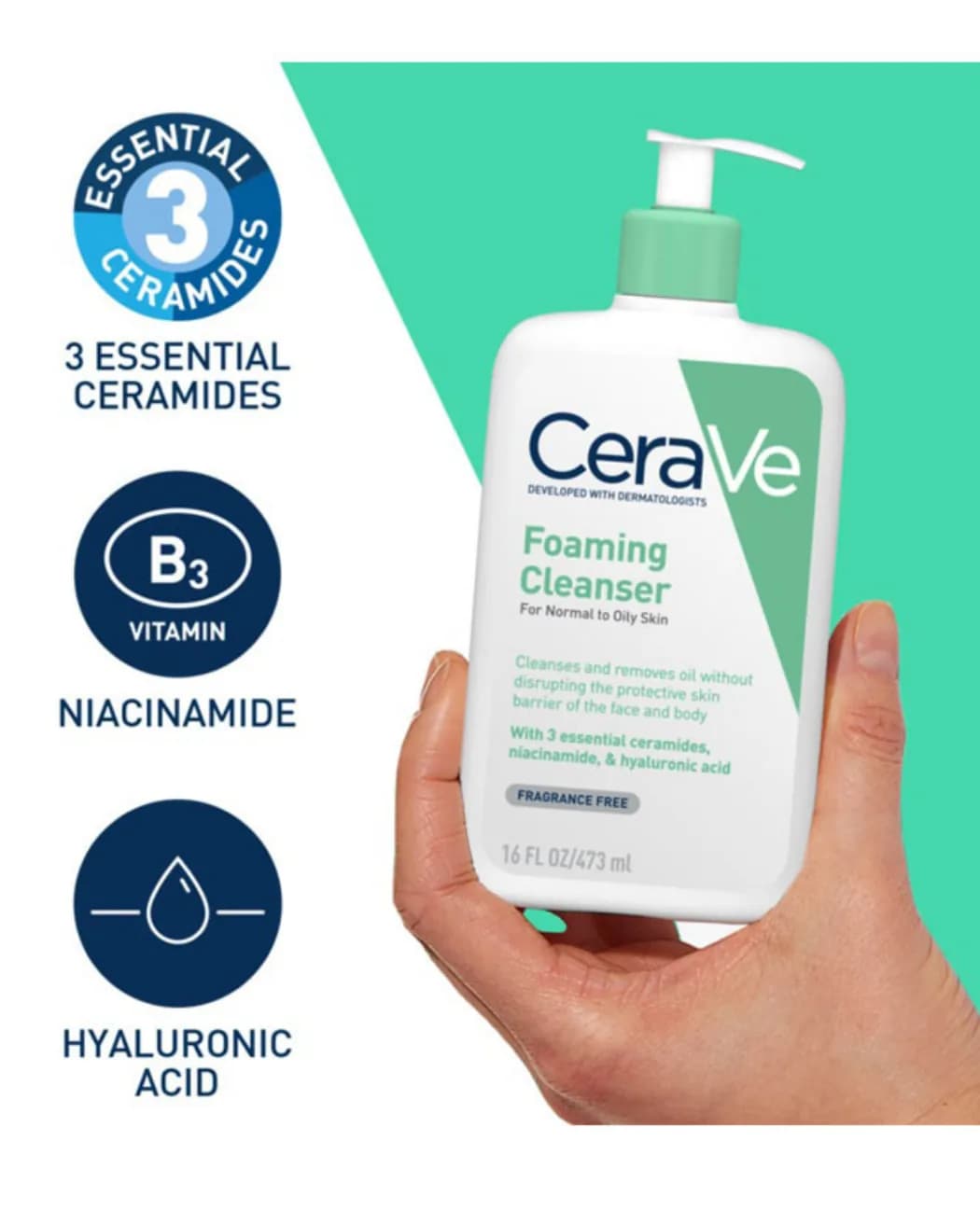 CeraVe Foaming Cleanser - For Normal to Oily Skin 236 ML